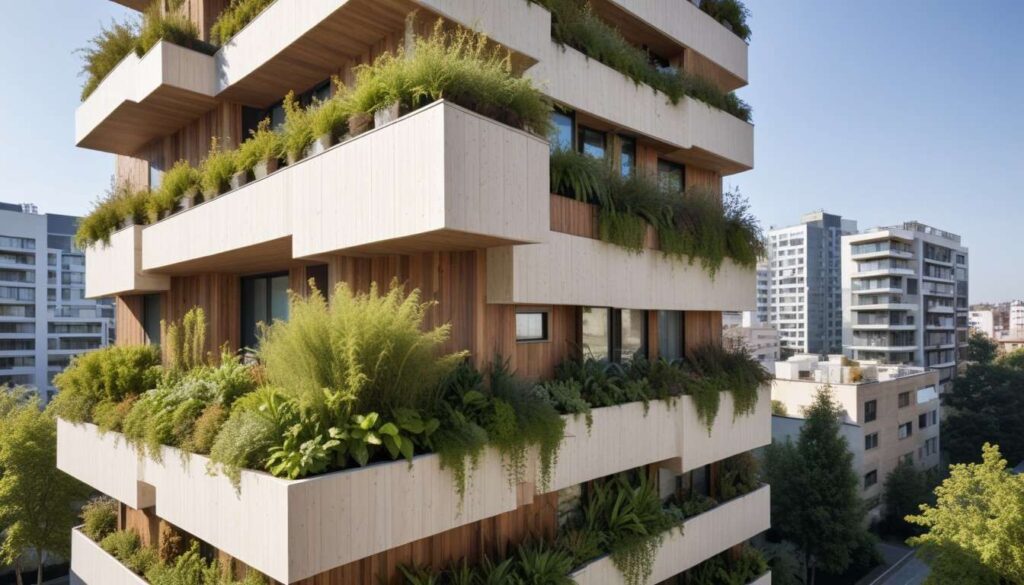 Green Modern Apartment Building